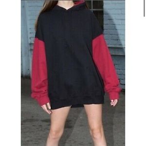 Red & Black Color Block Christy hoodie